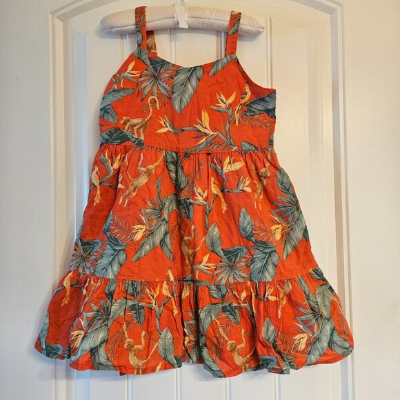 Sale 🎉🥳 4/$25 or $15Janie and Jack Girls Tropical Print Red Green Size 5 - Picture 1 of 7